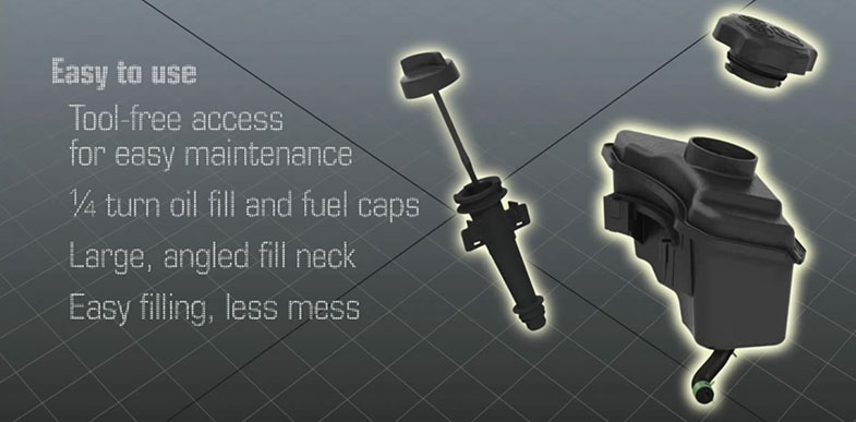 Just check the oil level and add as needed - no more oil changes.